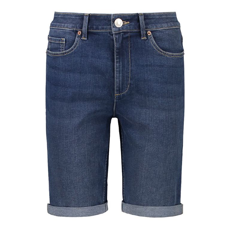 H&H Women's Stretch Denim Knee Length Shorts Denim Mid The Warehouse