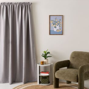Living & Co Sienna Curtains Grey 230-330cm Wide/205cm Drop