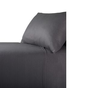 Living & Co Polar Flannel Sheet Set Grey King Single