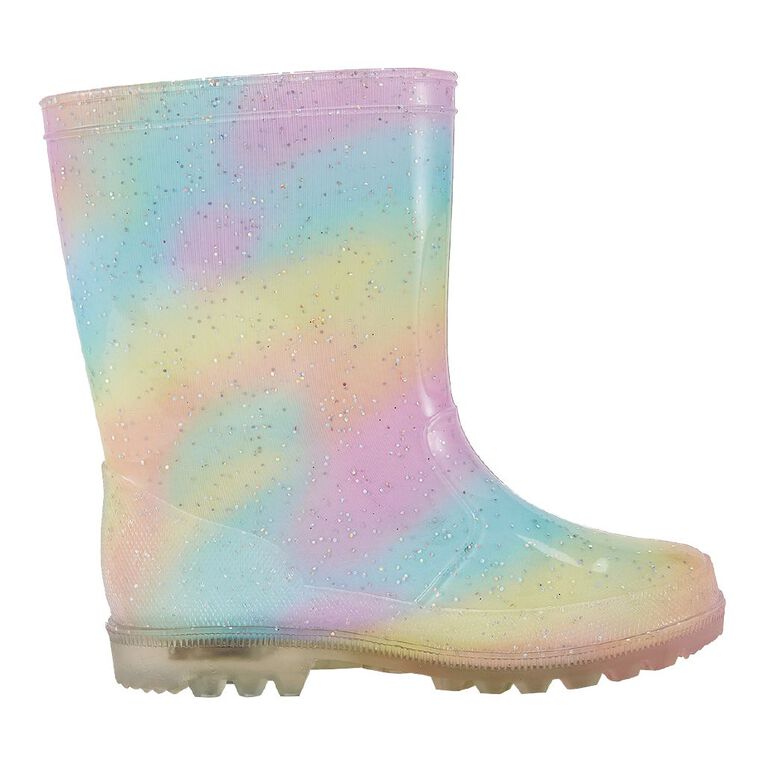 Young Original Rainbow Light Up Girls' Gumboots Pink Light The Warehouse