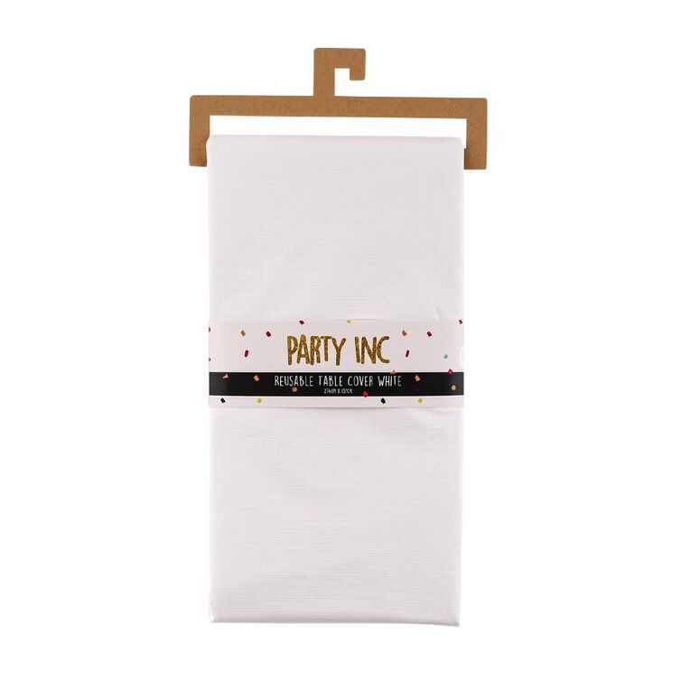 Party Inc Reuseable Table Cover White, , hi-res