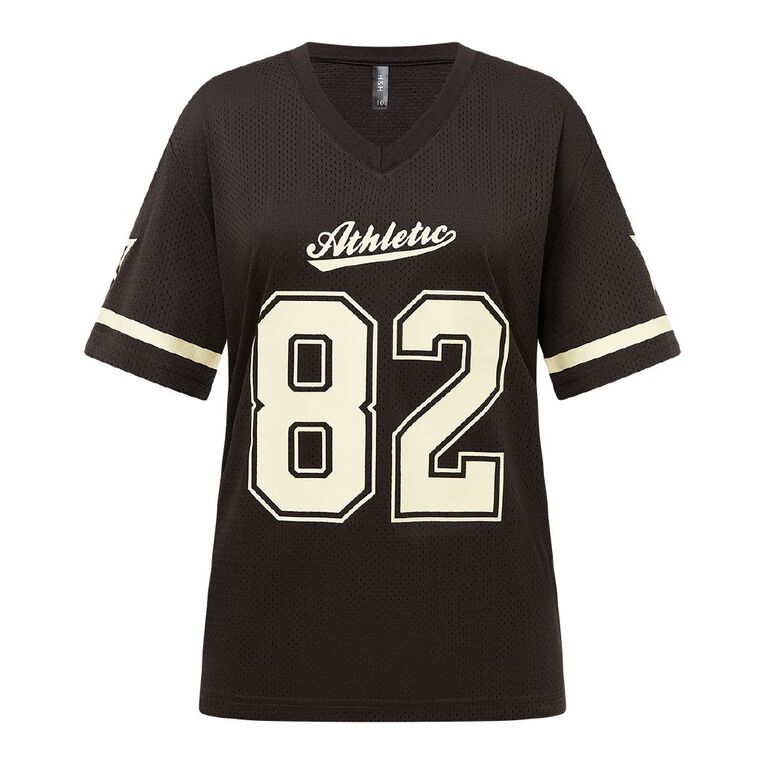H&H Women's Short Sleeve Sports Tee, Brown Dark, hi-res