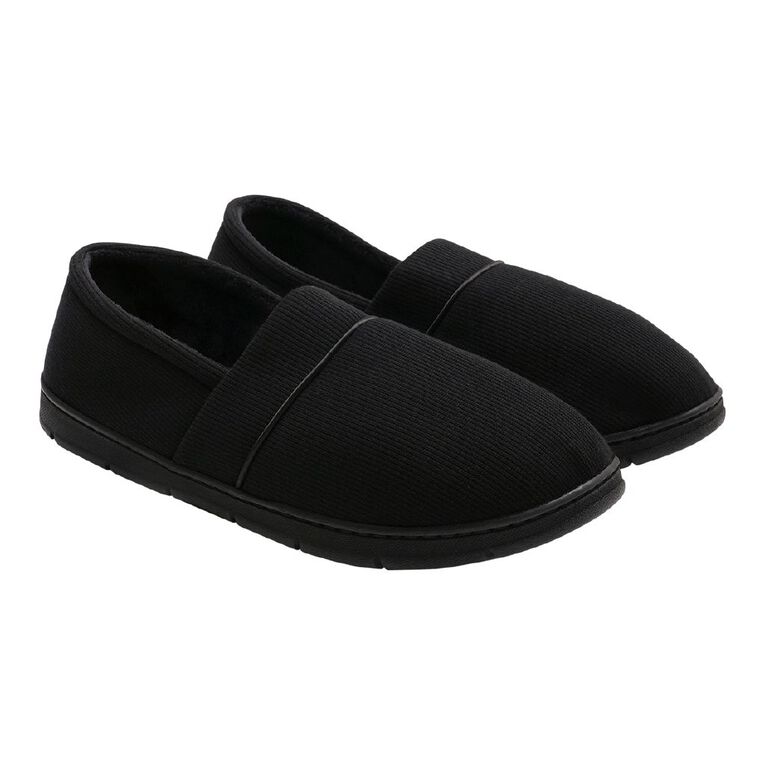 H&H Men's Richard Closed Back Slippers, Black, hi-res