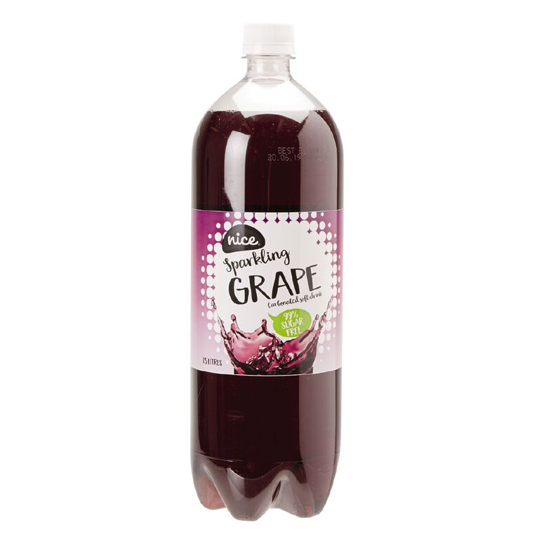 Nice 99 Sugar Free Grape Carbonated Soft Drink 1.5L The Warehouse