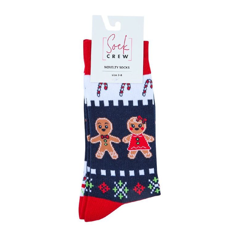 Sock Crew Christmas Novelty Crew Socks 1 Pack, Red, hi-res