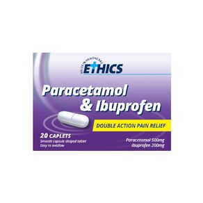 Ethics Paracetamol 500mg And Ibuprofen 200mg Caplets 20 Pack