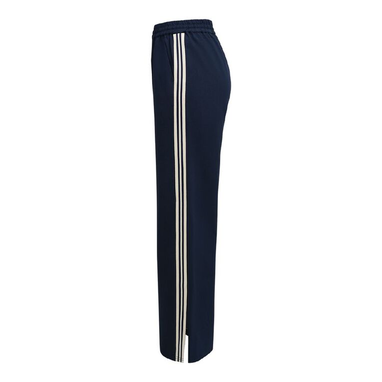 H&H Women's Striped Side Tape Wide Leg Pants, Navy, hi-res