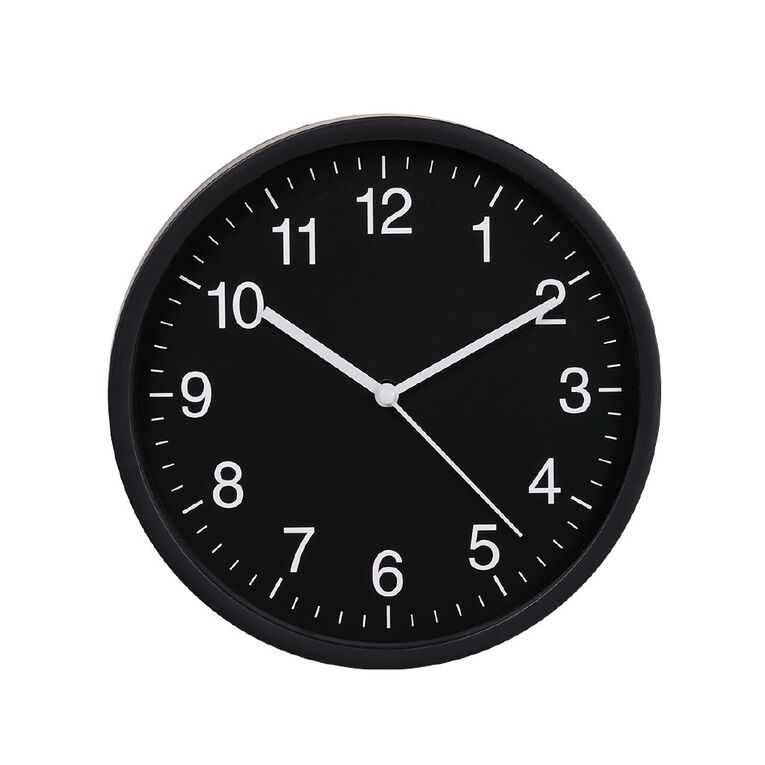 Living & Co Classic Wall Clock Black/White 20cm, , hi-res
