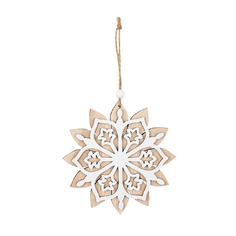 Wonderland Snowflake Christmas Tree Decoration 12.5cm Assorted, , hi-res