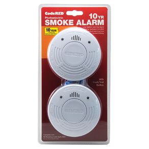 CodeRED 10 Year Photoelectric Smoke Alarm 2 Pack
