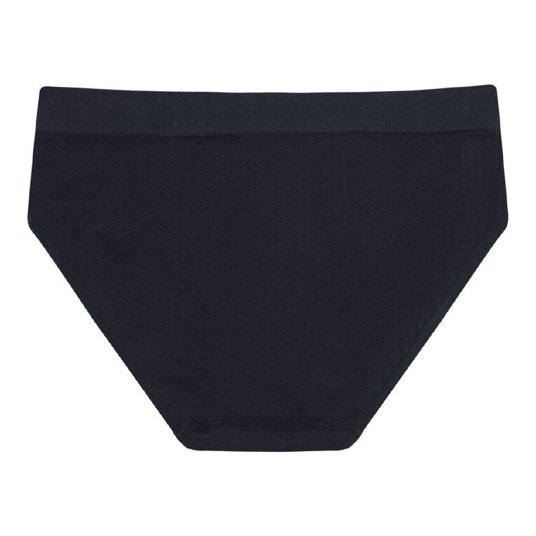 H&H Women's Juno Wide Rib Seamfree Bikini Briefs, Black, hi-res