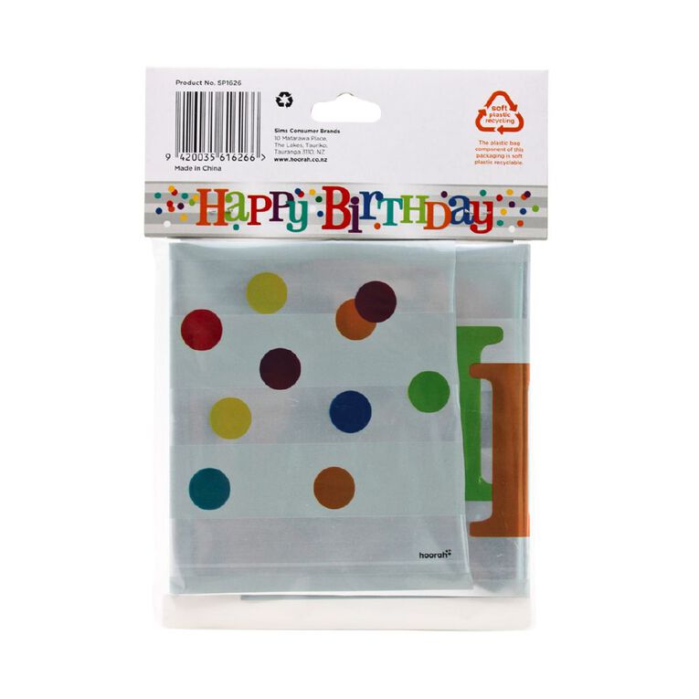 Hoorah Happy Birthday Foil Banner Rainbow 3.6m, , hi-res