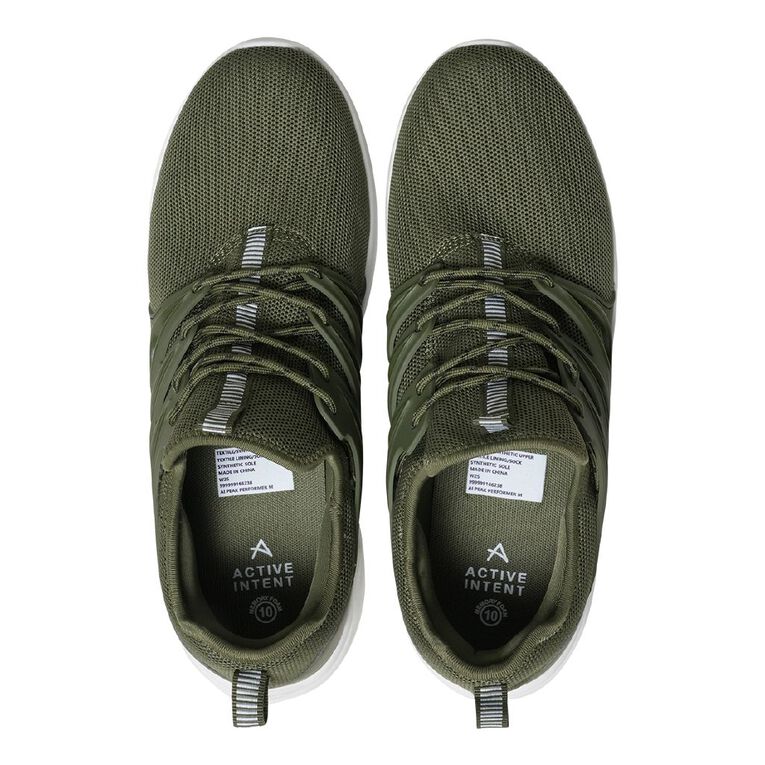 Active Intent Men's Peak Performer Memory Foam Trainers, Khaki, hi-res