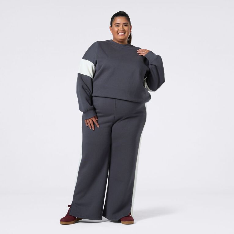 H&H Curve Women's Side Panel Sweatpants, Grey Dark, hi-res