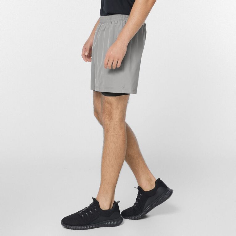 Active Intent Men's 5 Inch Lined Shorts, Grey Mid, hi-res