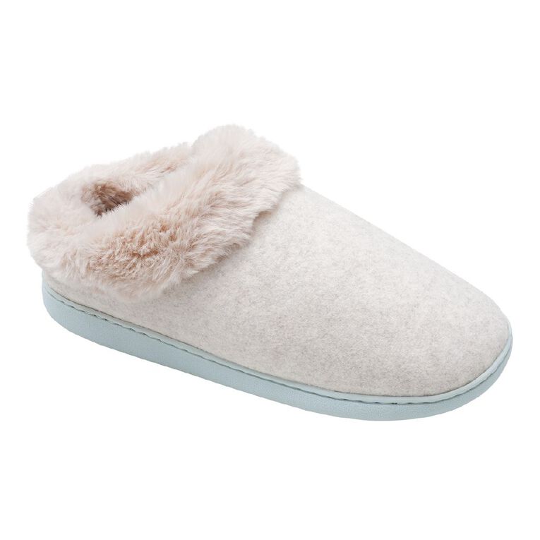 H&H Women's Recycled Memory Slippers, Cream, hi-res