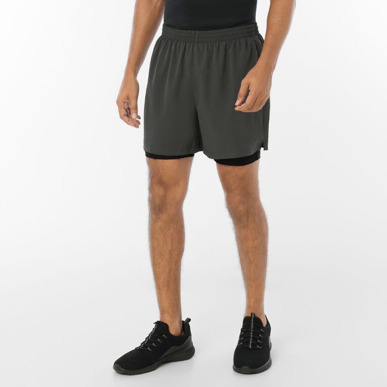 Active Intent Men's Lined 5 Inch Shorts, Grey Dark, hi-res