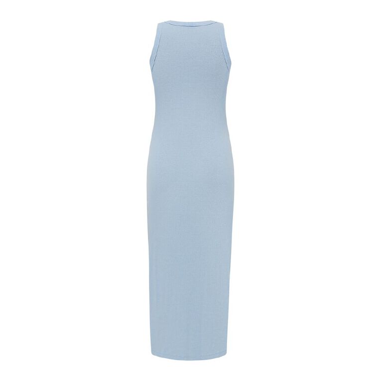 H&H Women's Heavy Wash Rib Maxi Dress, Blue Light, hi-res