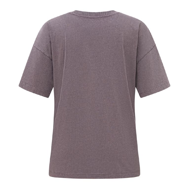 H&H Women's Short Sleeve Boyfriend Graphic Tee, Grey/Charcoal, hi-res