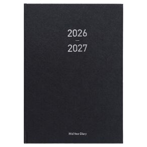 WS Mid Year Diary Black Week To View A4 26-27