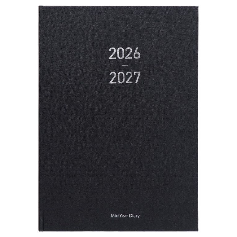 WS Mid Year Diary Black Week To View A4 26-27, , hi-res
