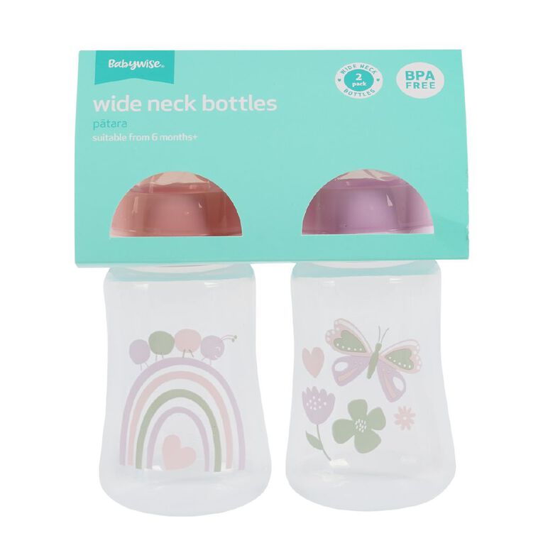 Babywise Wide Neck Bottle With Variable Flow 2 Pack, , hi-res