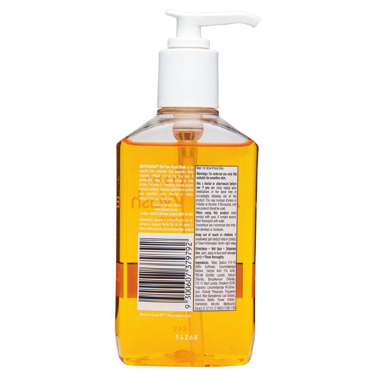 Neutrogena Oil Free Acne Wash 175ml, , hi-res