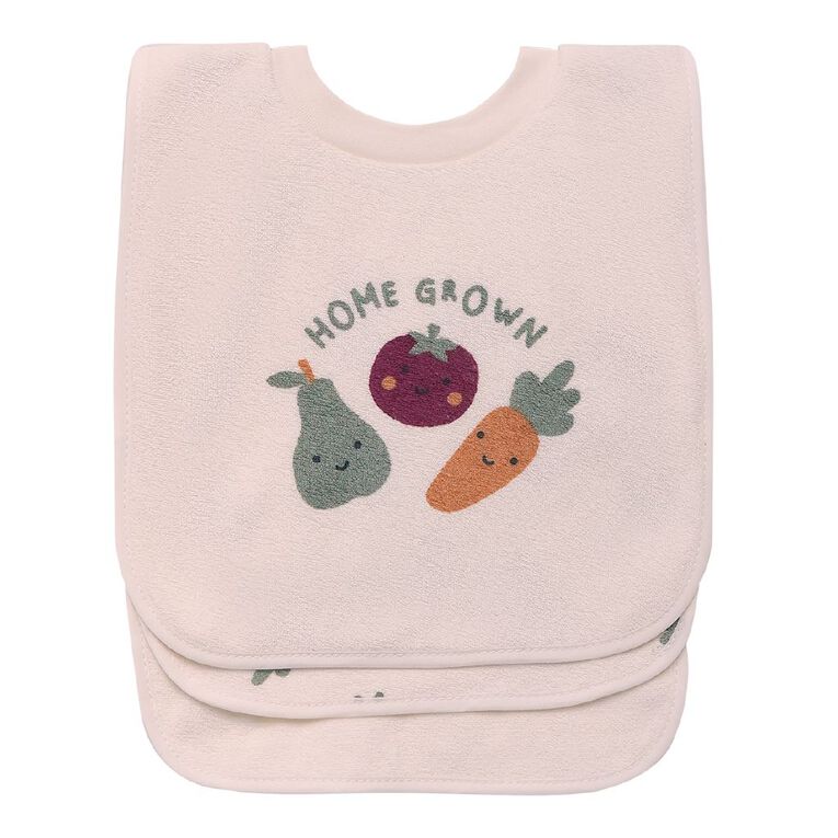 Young Original Babies' Popover Bibs 3 Pack, Cream VEGES, hi-res