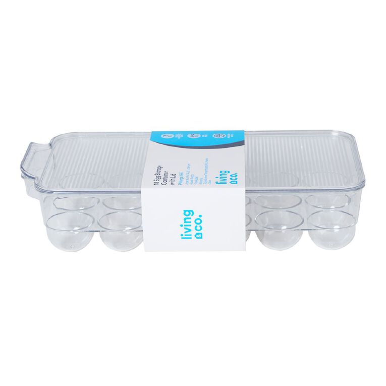 Living & Co 18 Egg Storage Container With Lid Clear, , hi-res