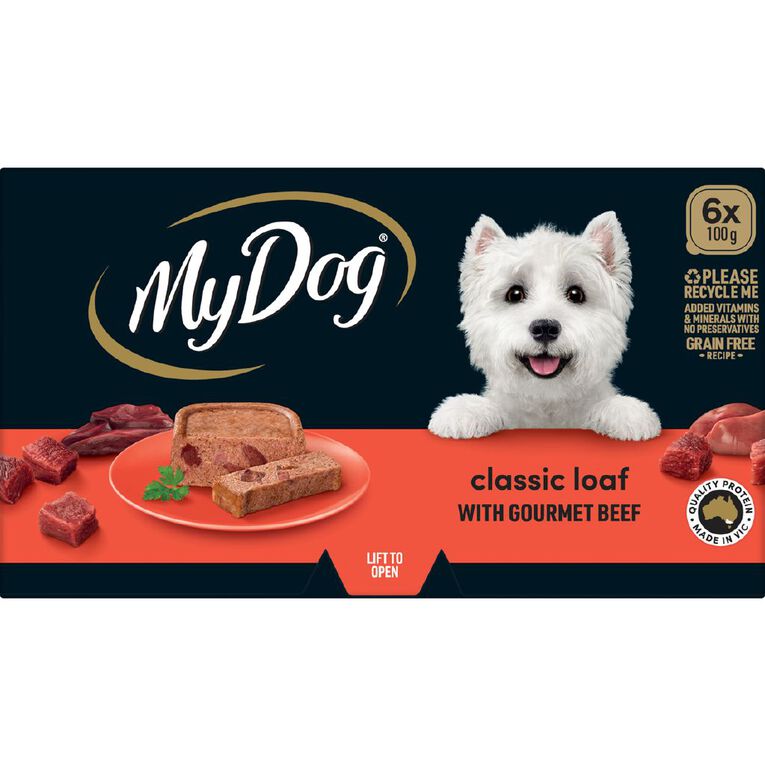 My Dog Gourmet Beef Meaty Loaf Wet Dog Food Trays 6 Pack 100g 6 Pack