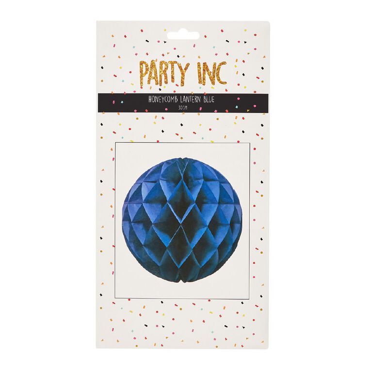 Party Inc Honeycomb Lantern Blue 30cm, , hi-res