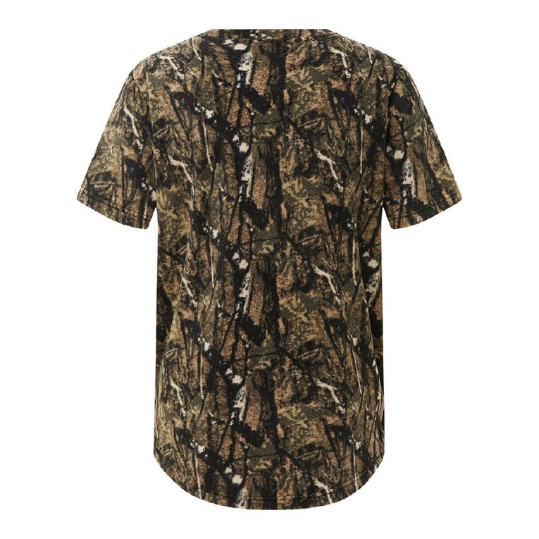 Back Country Adults' Camo Fleece Tee, Brown, hi-res