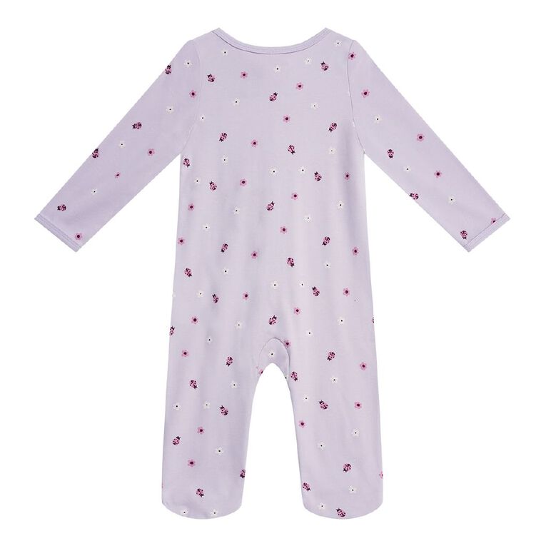 Young Original Babies' Zip-Thru Footed All-in-One, Purple Light, hi-res