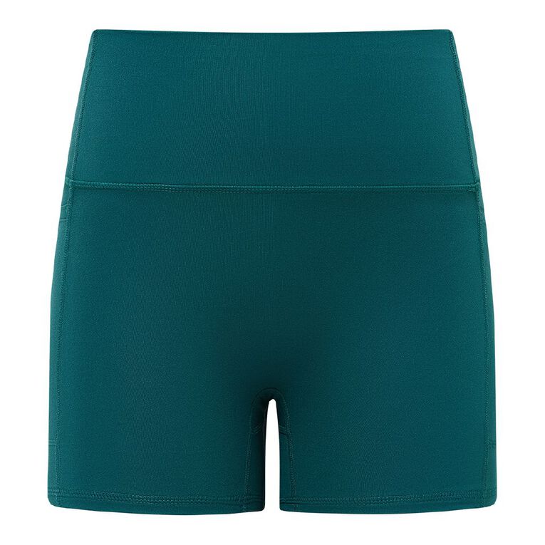 Active Intent Women's Supersoft Pocket Bike Shorts, Green Dark, hi-res