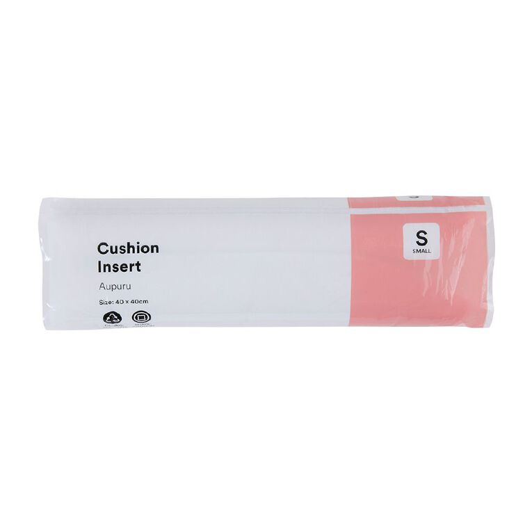 Living & Co Cushion Insert White 40cm x 40cm, , hi-res