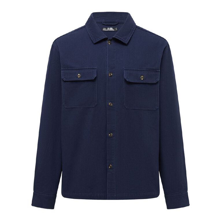 H&H Men's Heavy Twill Shacket, Blue Dark, hi-res