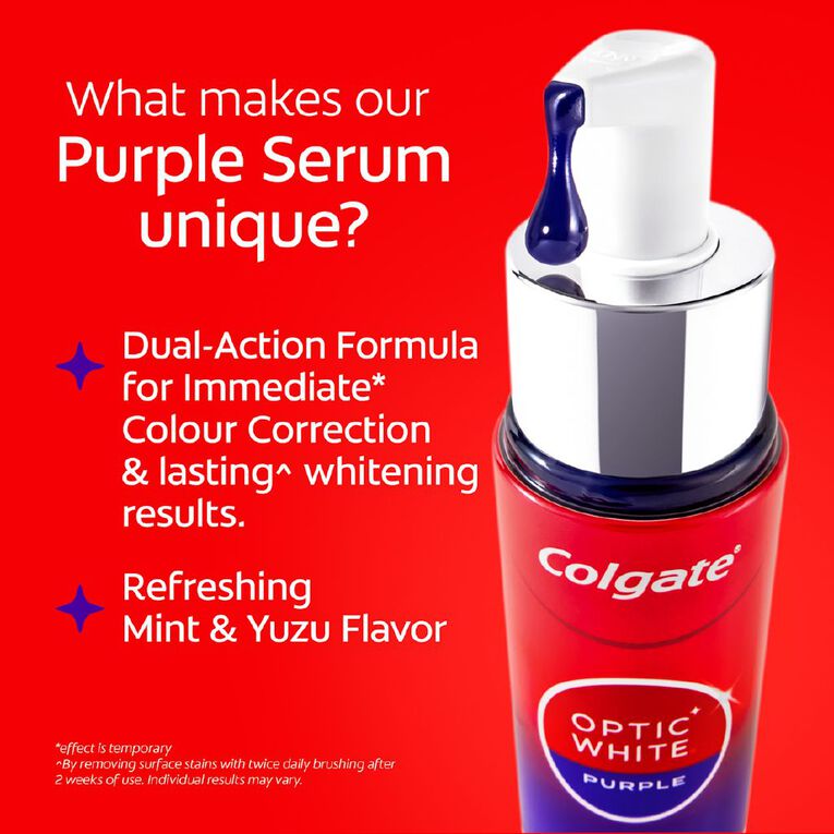 Colgate Optic White Purple Serum 40ml, , hi-res