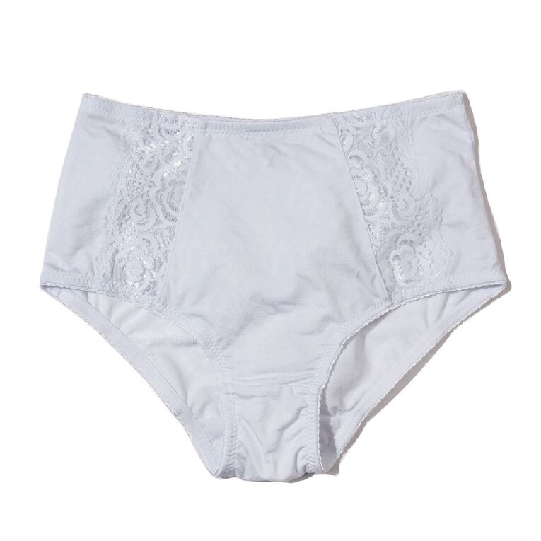 H&H Women's Jacquard & Lace Full Briefs, White, hi-res