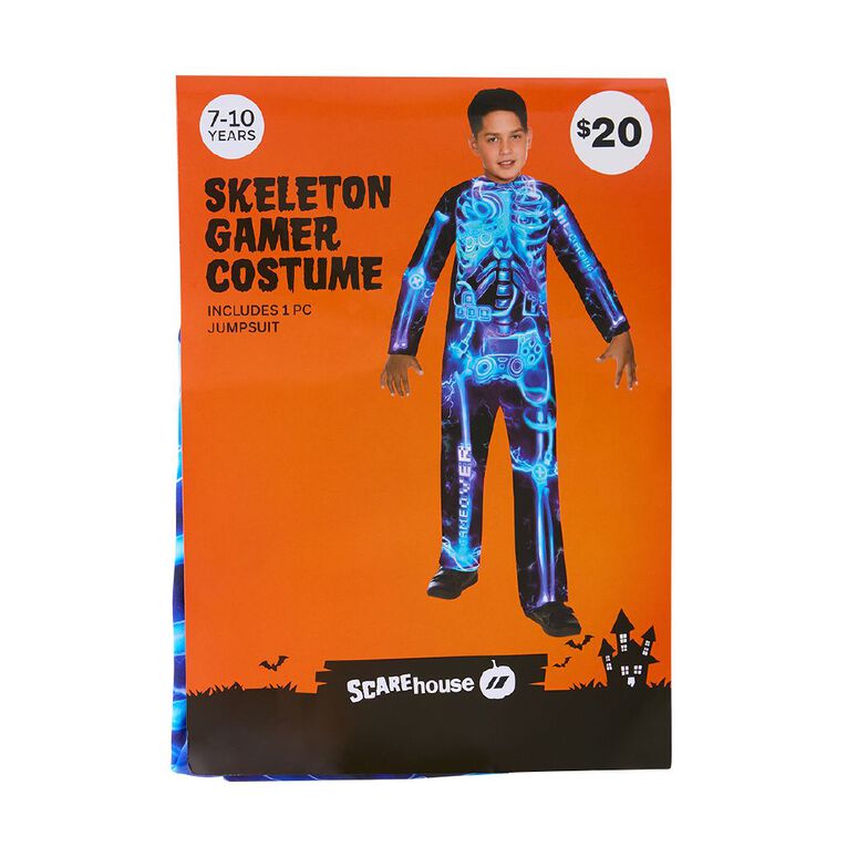 Scarehouse Skeleton Gamer Kids' Costume 7-10 Years, , hi-res