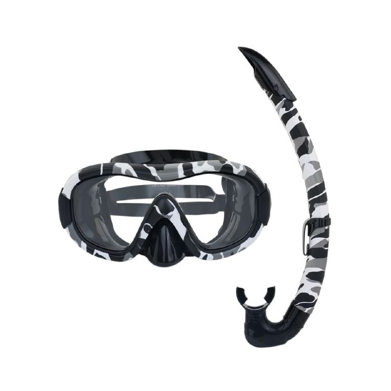 Active Intent Water Adults Printed Mask & Snorkel Set Assorted, , hi-res