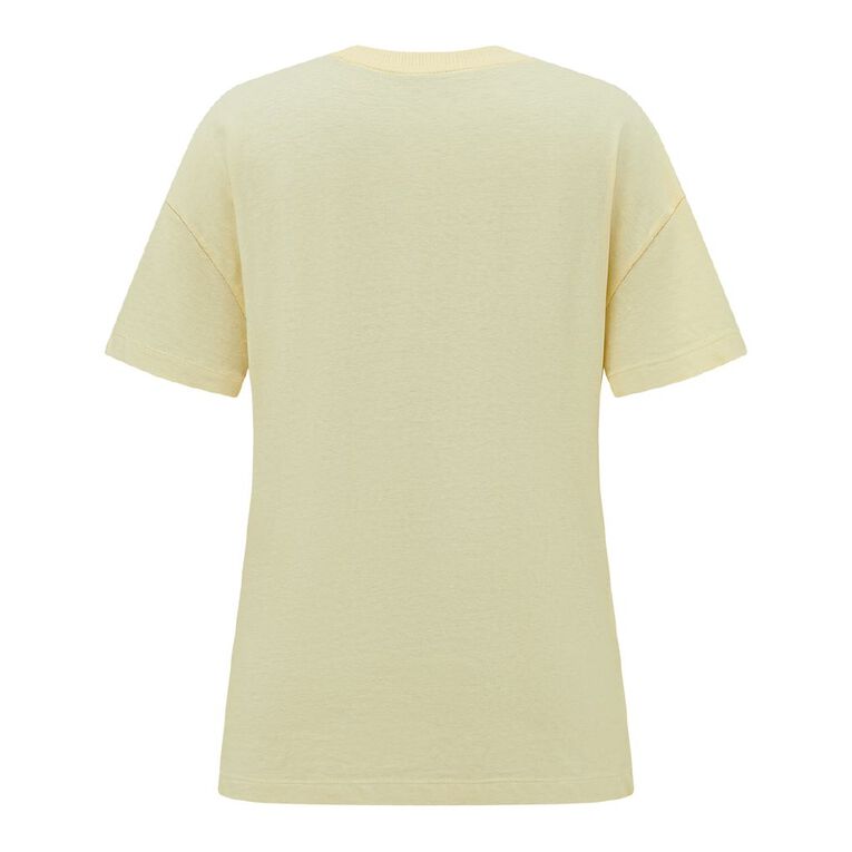 H&H Women's Short Sleeve Boyfriend Graphic Tee, Yellow Light, hi-res