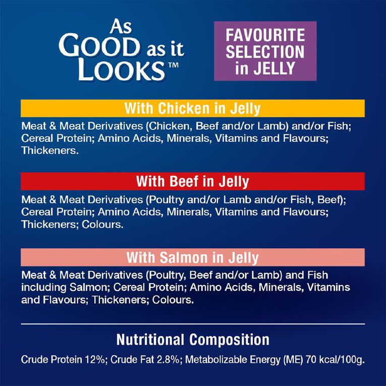 Oscar Adult Favourites Selection Jelly Wet Cat Food Pouch 12 x 85g, , hi-res