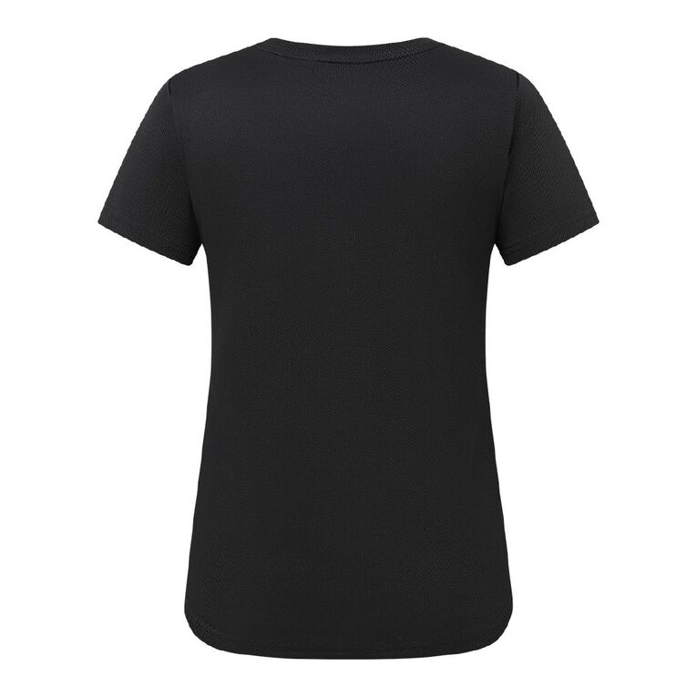 Active Intent Women's Supporter Crew Mesh Tee, Black, hi-res