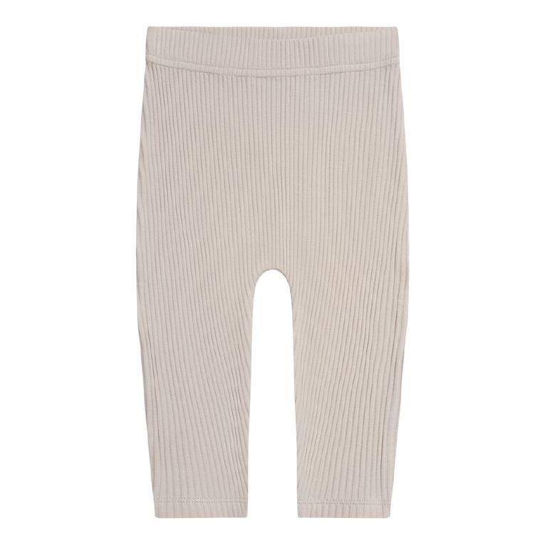 Young Original Babies' Rib Leggings 3 Pack, Brown, hi-res