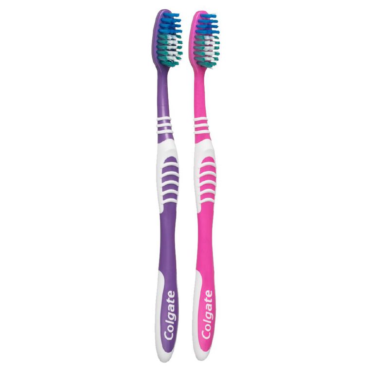 Colgate Extra Clean Value Toothbrush Medium 2 Pack Assorted, , hi-res