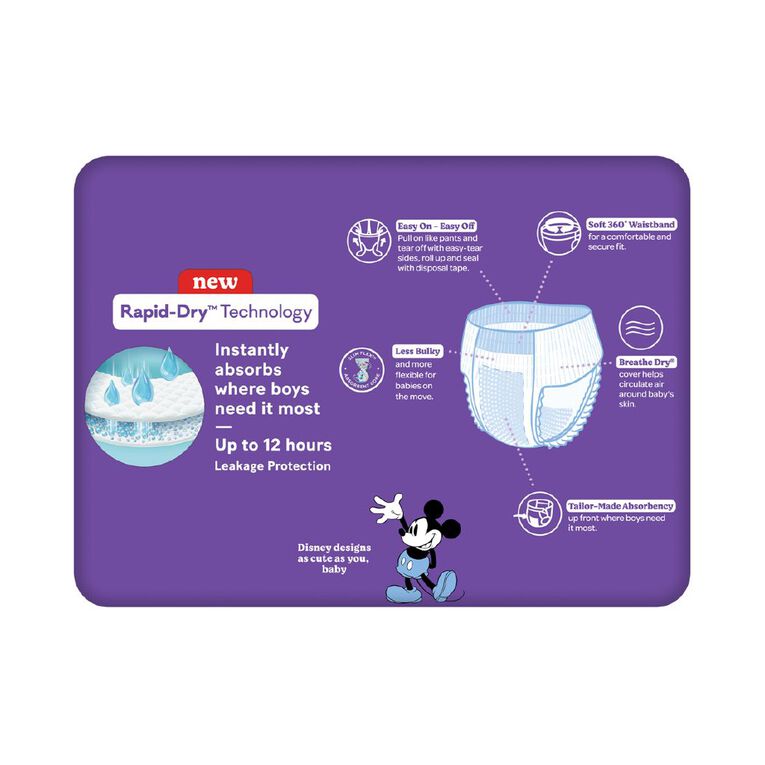Huggies Boys' Convenience Junior Ultra Dry Pants Size 6 15+kg 16 Pack, , hi-res