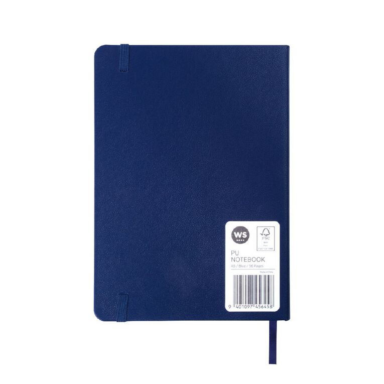 WS Recycled PU Hard Cover Notebook Blue A5, , hi-res
