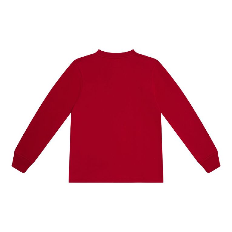 Schooltex Avonhead Crew Sweat With Embroidery, Red, hi-res