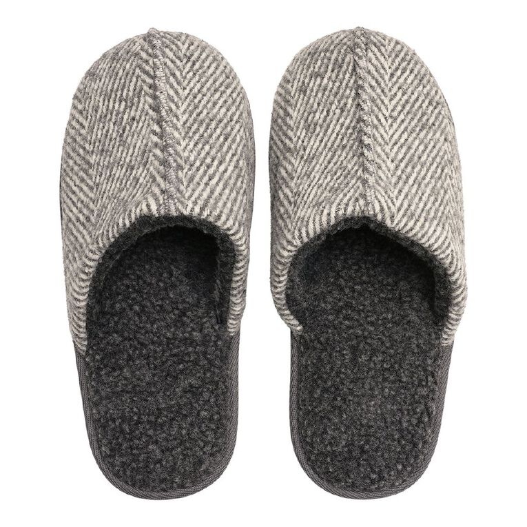 H&H Men's Isaac Slip On Slippers, Grey, hi-res