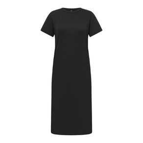 H&H Women's Short Sleeve Rib Tee Dress Midi